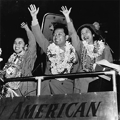 昭和25年 4ヶ月のアメリカツアーを終えて帰国